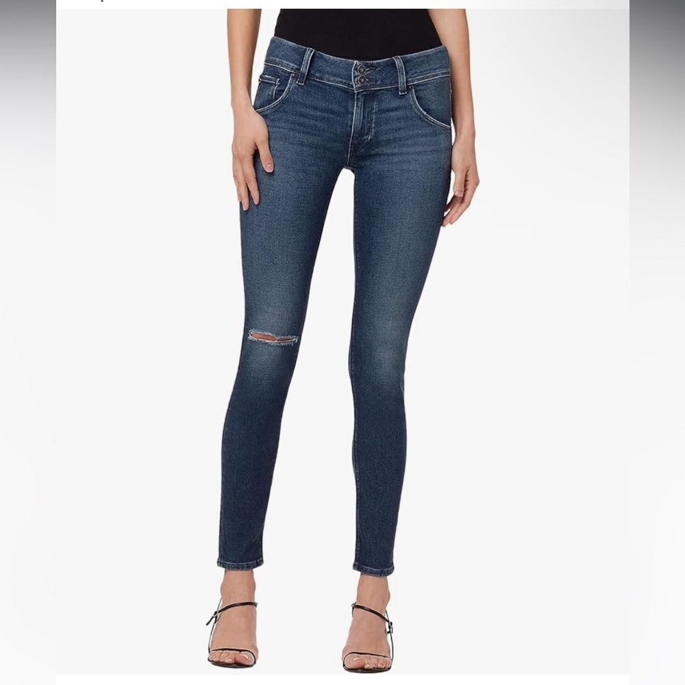 NWOT HUDSON Women's Collin Mid Rise Skinny Ankle Jean with Back Flap Pockets 25